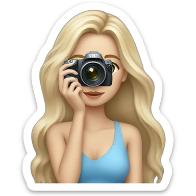 female-photographer-taking-a-picture-light-skinned-long-hair-blue-eyes sticker