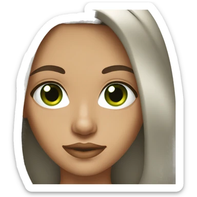 brunette with blowout and green eyes sticker