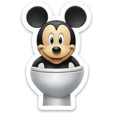 mickey inthe toilet sticker
