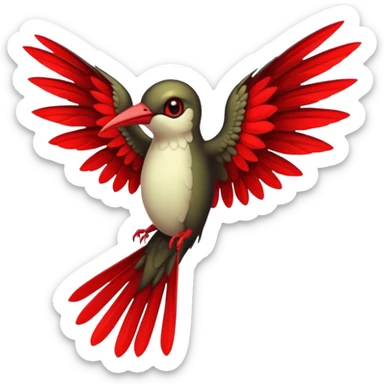 creppy demon like hummingbird with  creppy and very long wings  sticker
