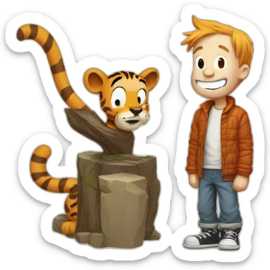 calvin and hobbes sticker