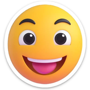 cute laughing face emoji, soft colors, joyful and energetic sticker
