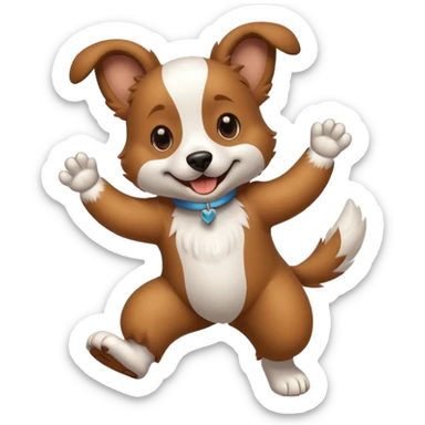 dancing dog or puppy sticker