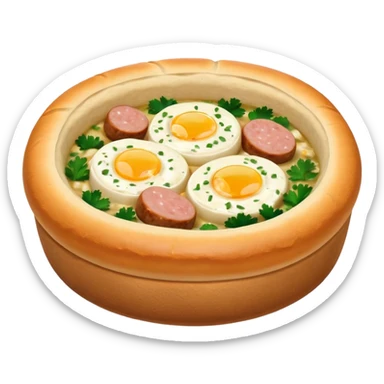 polish zurek soup inside of bread bowl sticker