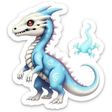 Nebulae Gothic Spooky Salandit-Cubone-Duskull-Noibat-Fakémon-hybrid-creature (full body)  sticker