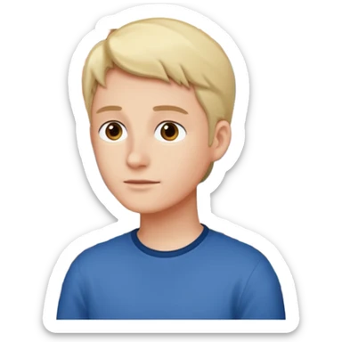 A person looks at a shelf with books, but turns away from them. sticker