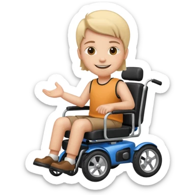 person in motorizeds wheelchair sticker