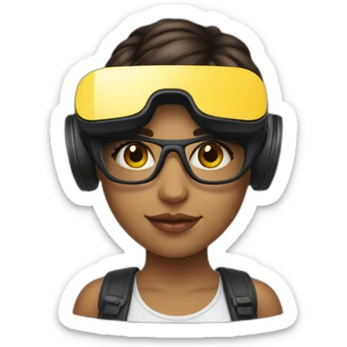 Graphic Designer colombian girl with VR headset sticker