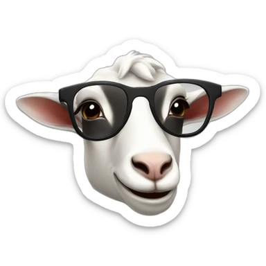 a smiling goat with dark glasses  sticker