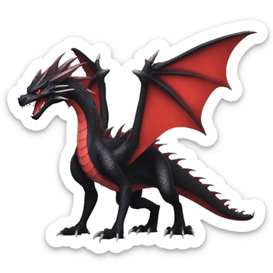 cool edgy black and red Dark-type nargacuga dragon Pokémon full body sticker