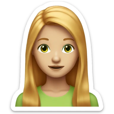 Reddish blonde Long hair girl green eyes sticker