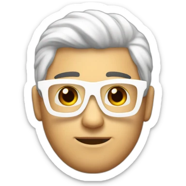 Cara Hombre blanco pelo canoso gafas rojas sticker