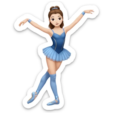 Ballet dancer in over the knee socks, leotard and long brown hair sticker