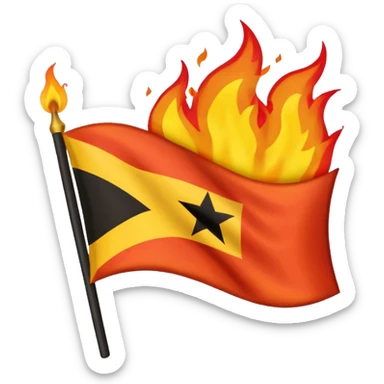 Tanzania flag on fire sticker