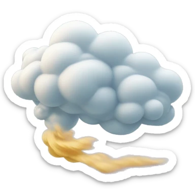a windy cloud, being blown sticker
