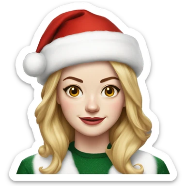 Emma Stone as santa claus sticker