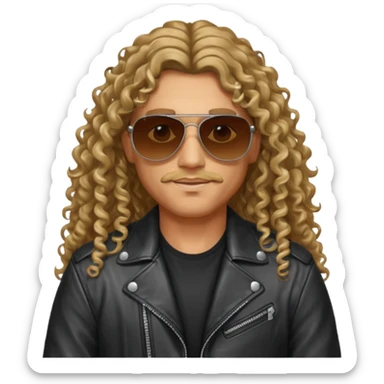 Biker Gang with Sunglasses, long curly hair, sunglasses sticker