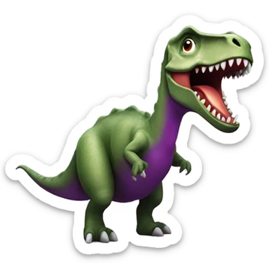 Dinosaur with aubergine sticker