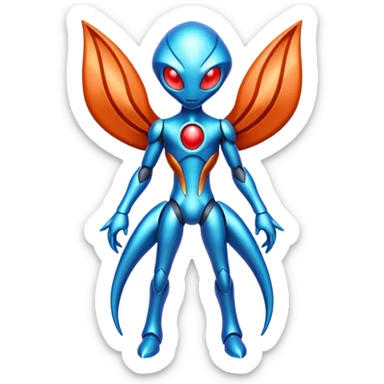 Metallic Incandescent Handsome Deoxys-Stitch-hybrid  sticker