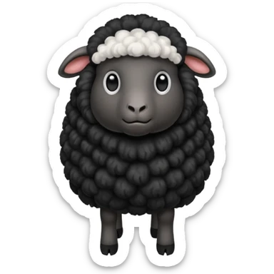 black sheep emoji with black wool sticker
