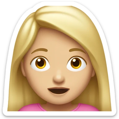 Una niña rubia enojada sacando la lengua  sticker