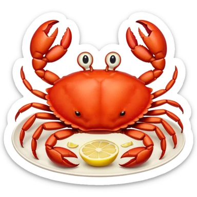 crab on platter  sticker