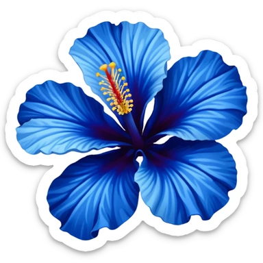 very Dark blue flower hibiscus only colour blue and white sticker