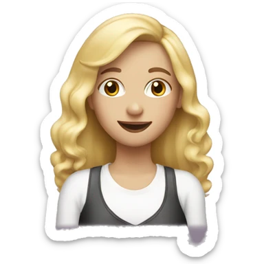 Blonde girl celebrating 20th birthday sticker