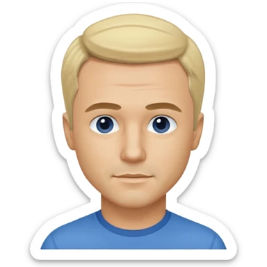 Freddie Prinze Jr, blonde hair, blue shirt sticker