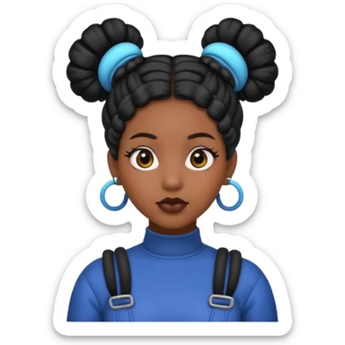 Black woman with Space buns sticker