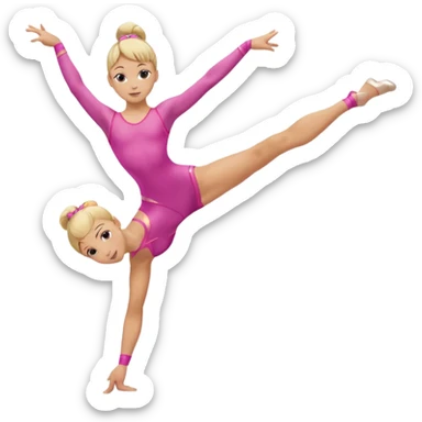 pink dancer-gymnast with blonde hair, balancing on one leg sticker