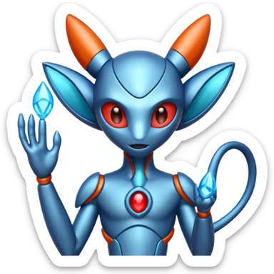 Metallic Incandescent Handsome Deoxys-Stitch-hybrid  sticker