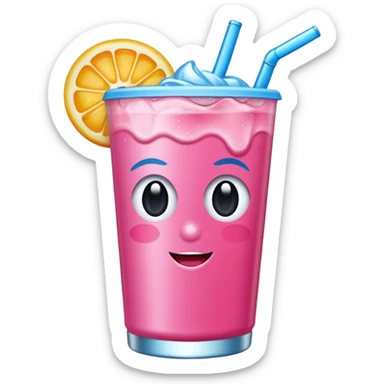 una lata de refresco rosa y azul sticker