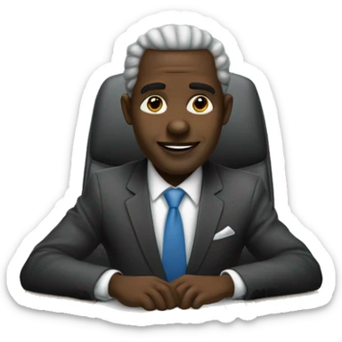 Un gentleman africain devant cson ordinateur de bureau sticker