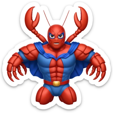 a lobster dressed as a superhero 🦞 sticker