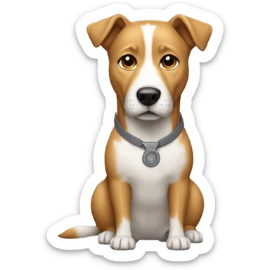 Dog white whith some light brown spot, dressed as an architect sticker