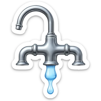 
water pouring from an OLD tap, 1980 sticker