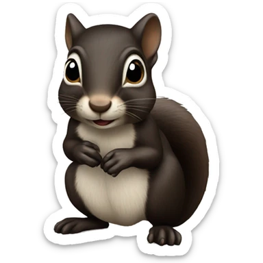 Black realistic squirrel  sticker