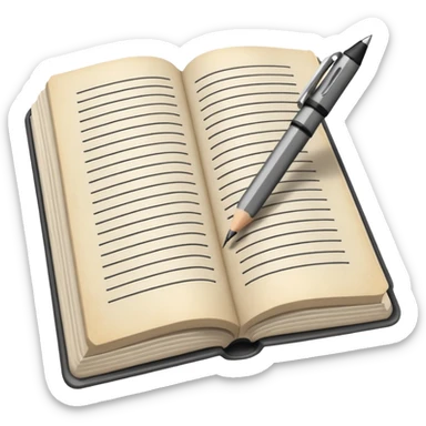 pen book with a pencil in the margins sticker