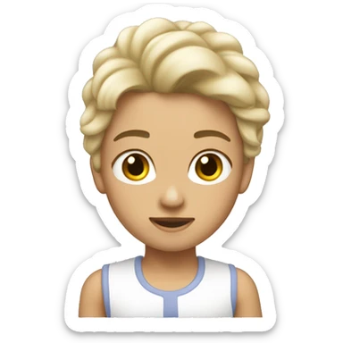 Crea un 👩 blanca, con pelo a los hombros sticker