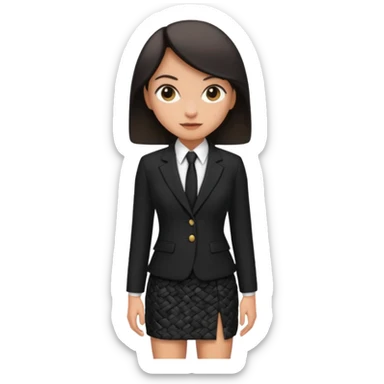 just give me the ccloth like womens formal a suit and a mini skirt black give e just the clothes no women  sticker