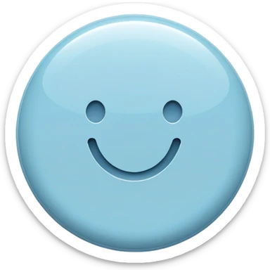 round pastel blue button with slight shine sticker