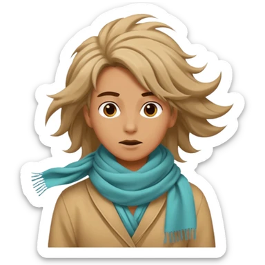 person living in desert just face, hair showing, eccentric  sticker