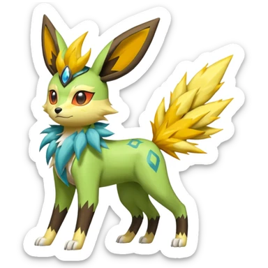 Meloetta-Zygarde-Flareon-Electrike-Jolteon-Manectric-Fakémon-fusion, full body sticker