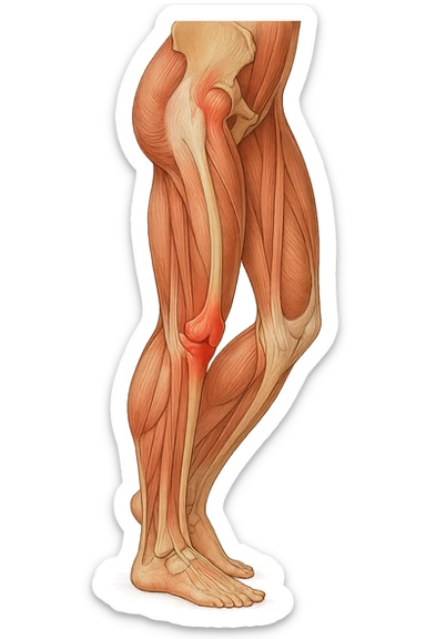 FOTO IDENTICAPRENDI SPUNTO DALLA FOTO E FAMMI A LIVELLO ANATOMICO LA GAMBA IN SOVRACCARICO sticker