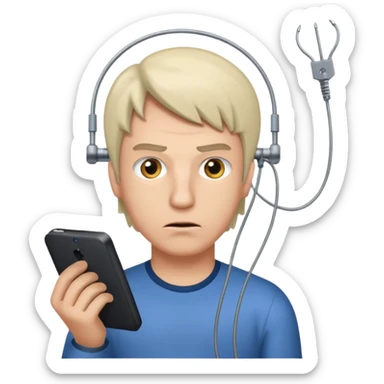 Neo getting knowledge downloaded to his mind by that wire and pin  sticker