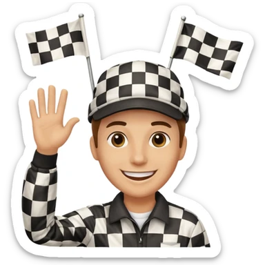 SONO UN DIRETTORE DI GARA AUTO E SBANDIERO CON LA BANDIERA A SCACCHI sticker