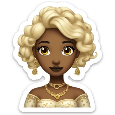 Create the zodiac sign scorpio as a girl with elaborate makeup and dress that matches the zodiac sign  sticker