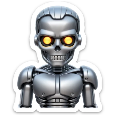 Creates an emoji with the image of the state of Arnold Schwarzenegger from the Terminator sticker