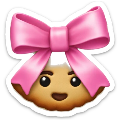 Christmas cookie with an pink bow on it sticker